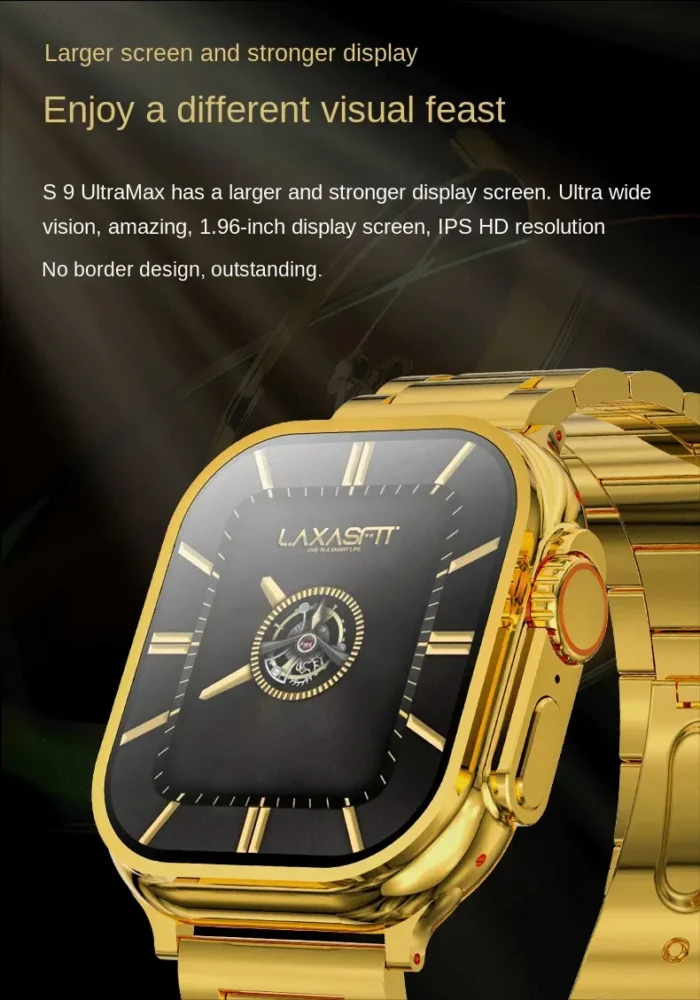 New S9 Ultra Max Gold Smart Watc 1